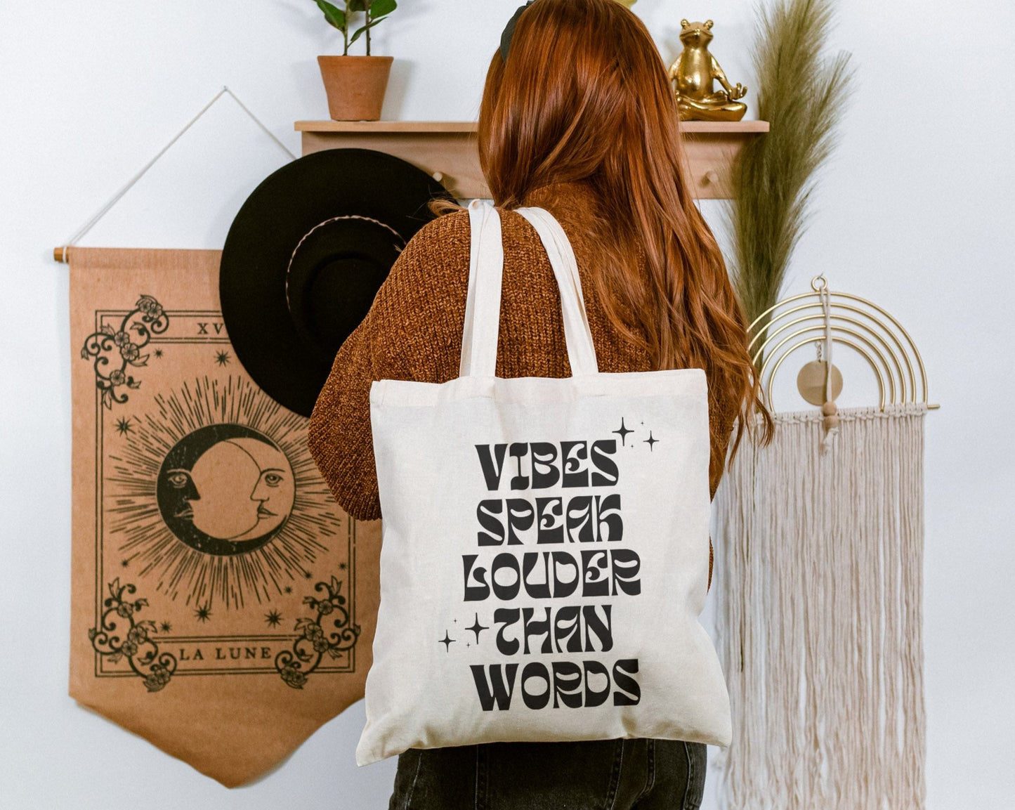 Vibes Speak Louder Than Words | Cotton Canvas Tote Bag