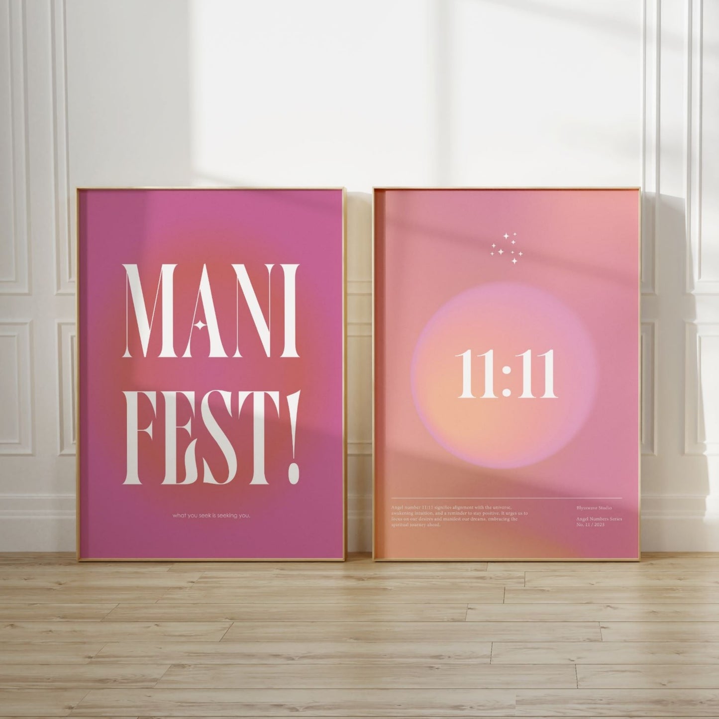 11:11 Angel Number Pink Poster