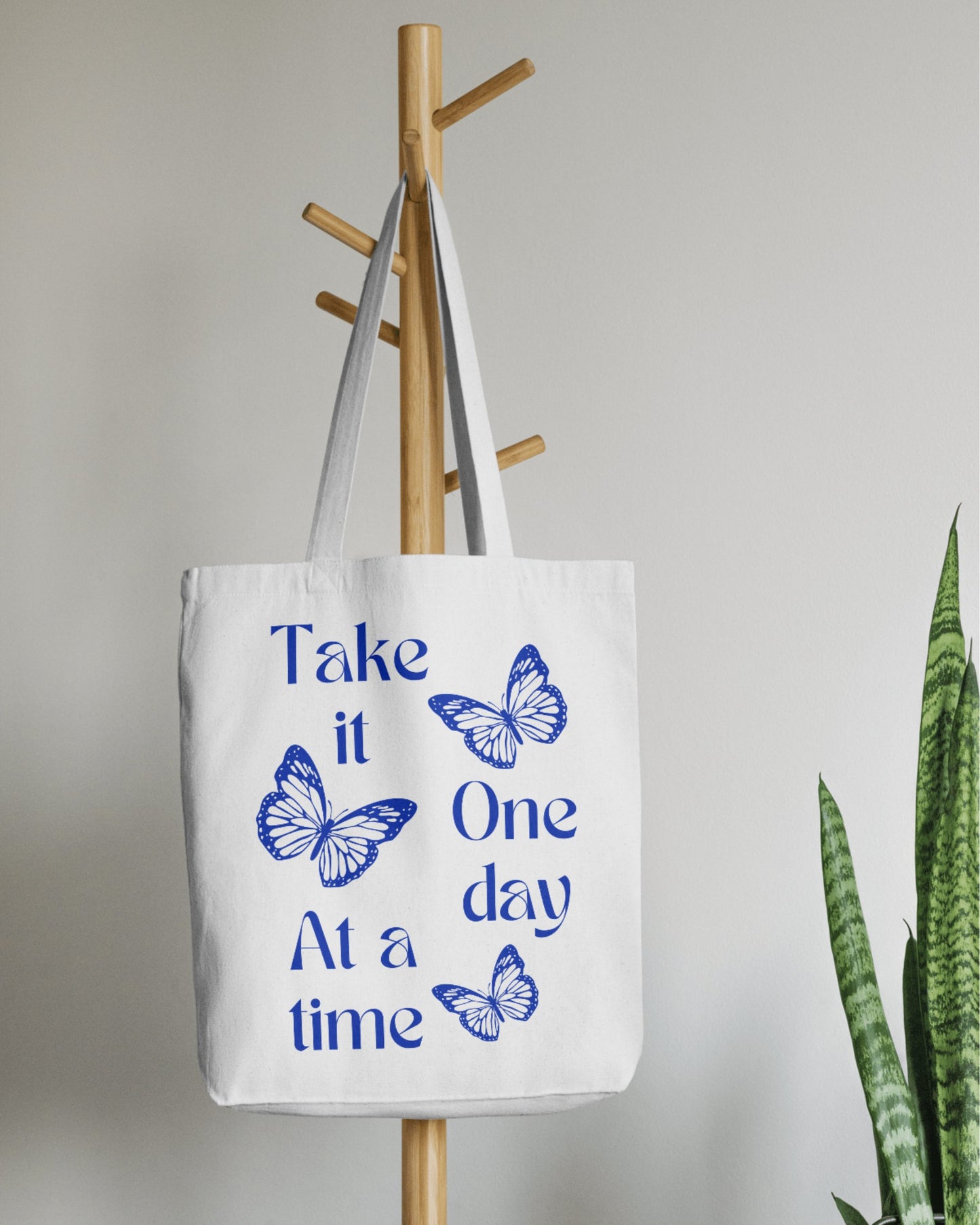 One Day At A Time - Butterfly | Cotton Canvas Tote Bag