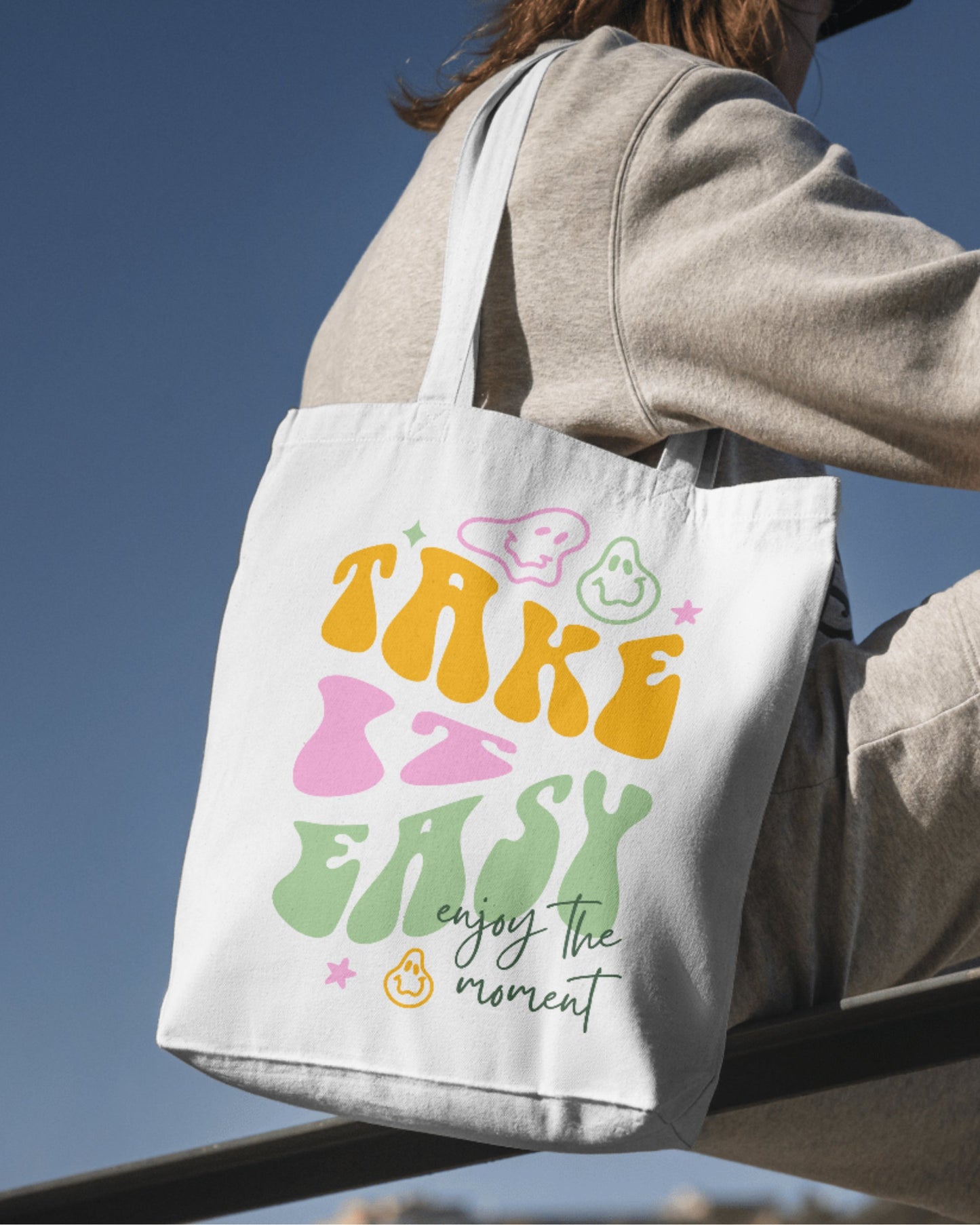 Take It Easy - Groovy | Cotton Canvas Tote Bag