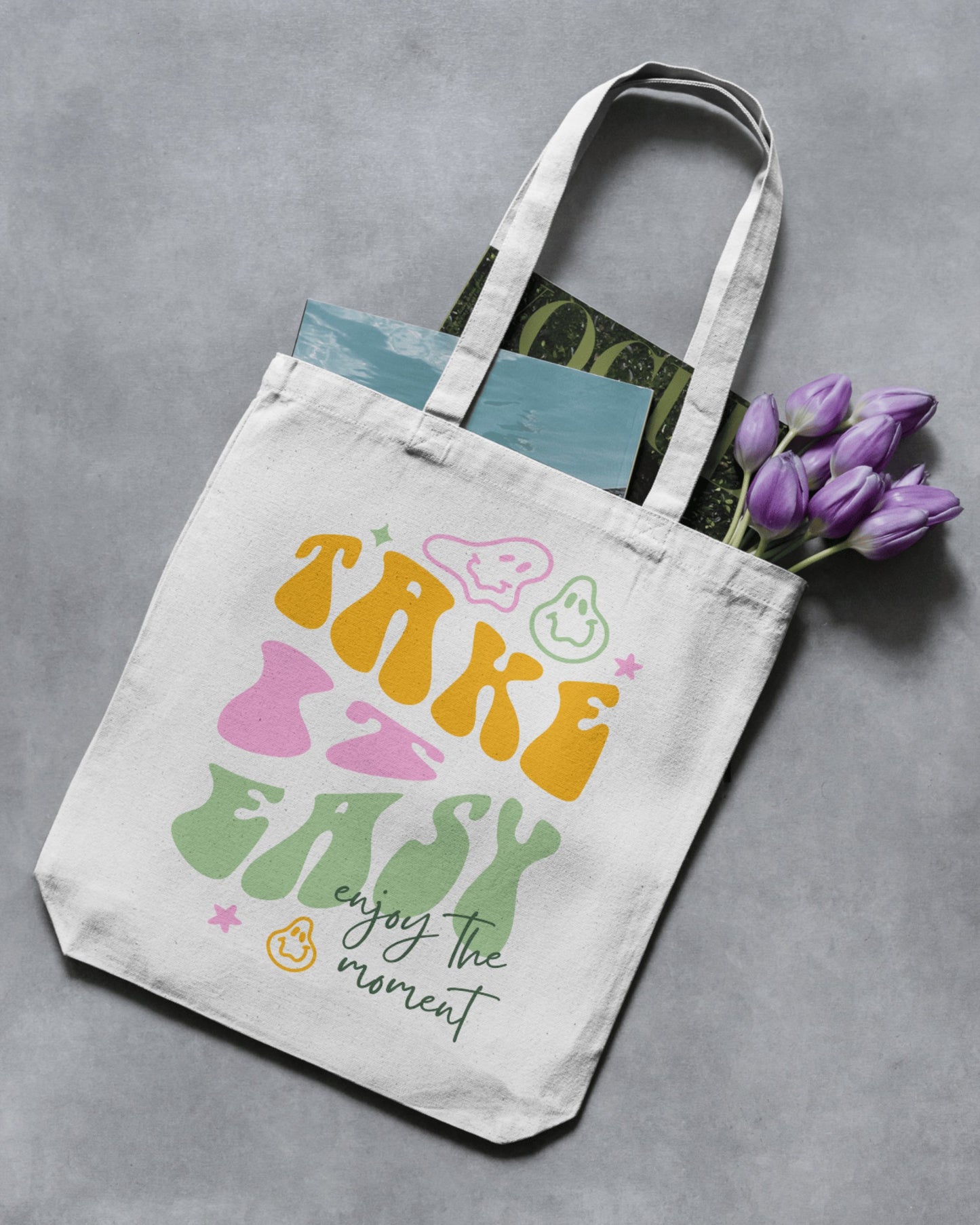 Take It Easy - Groovy | Cotton Canvas Tote Bag
