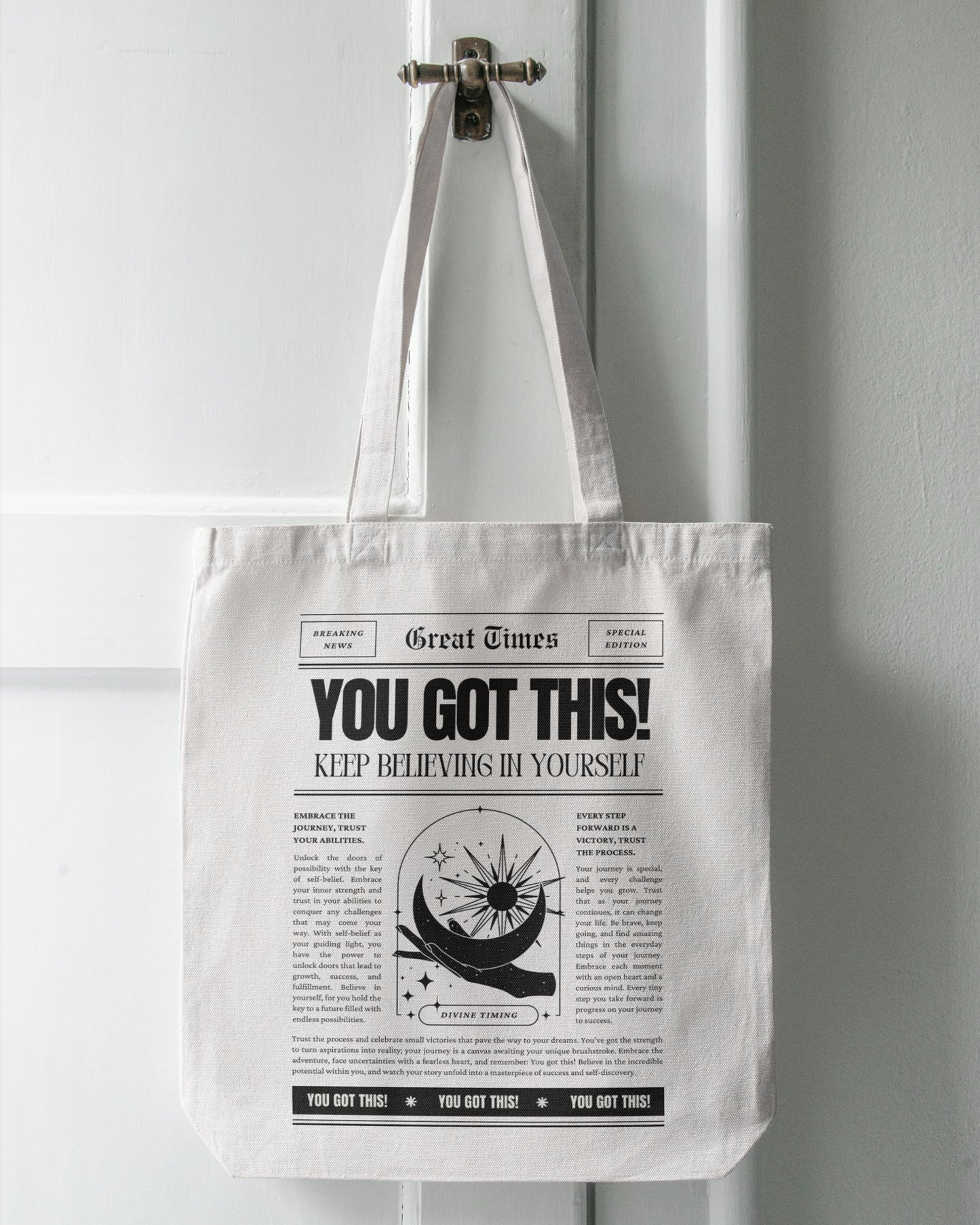 You Got This - Aesthetic Newspaper | Cotton Canvas Tote Bag