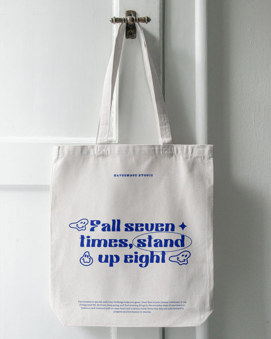 Fall 7 Times Stand Up 8 | Cotton Canvas Tote Bag