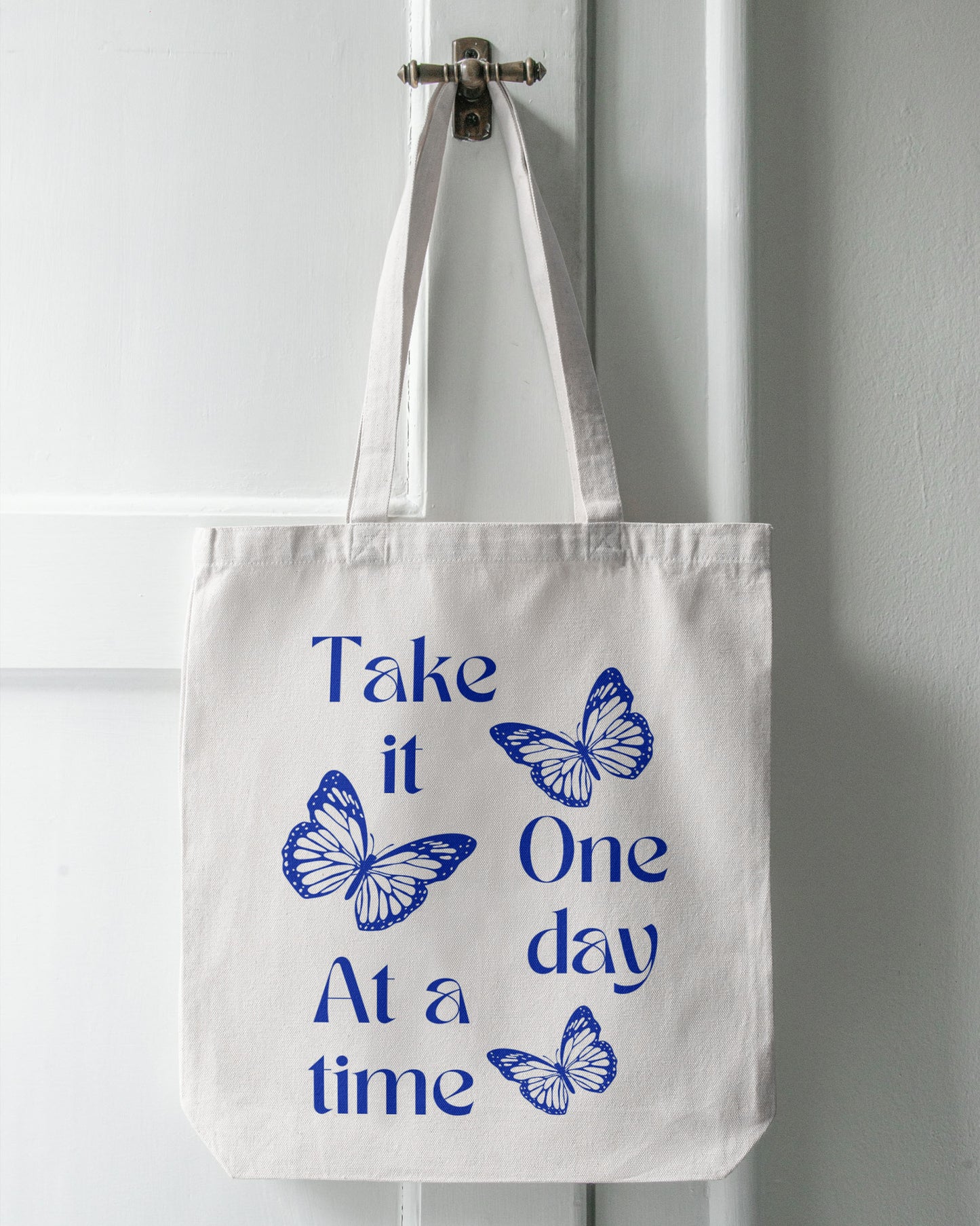 One Day At A Time - Butterfly | Cotton Canvas Tote Bag
