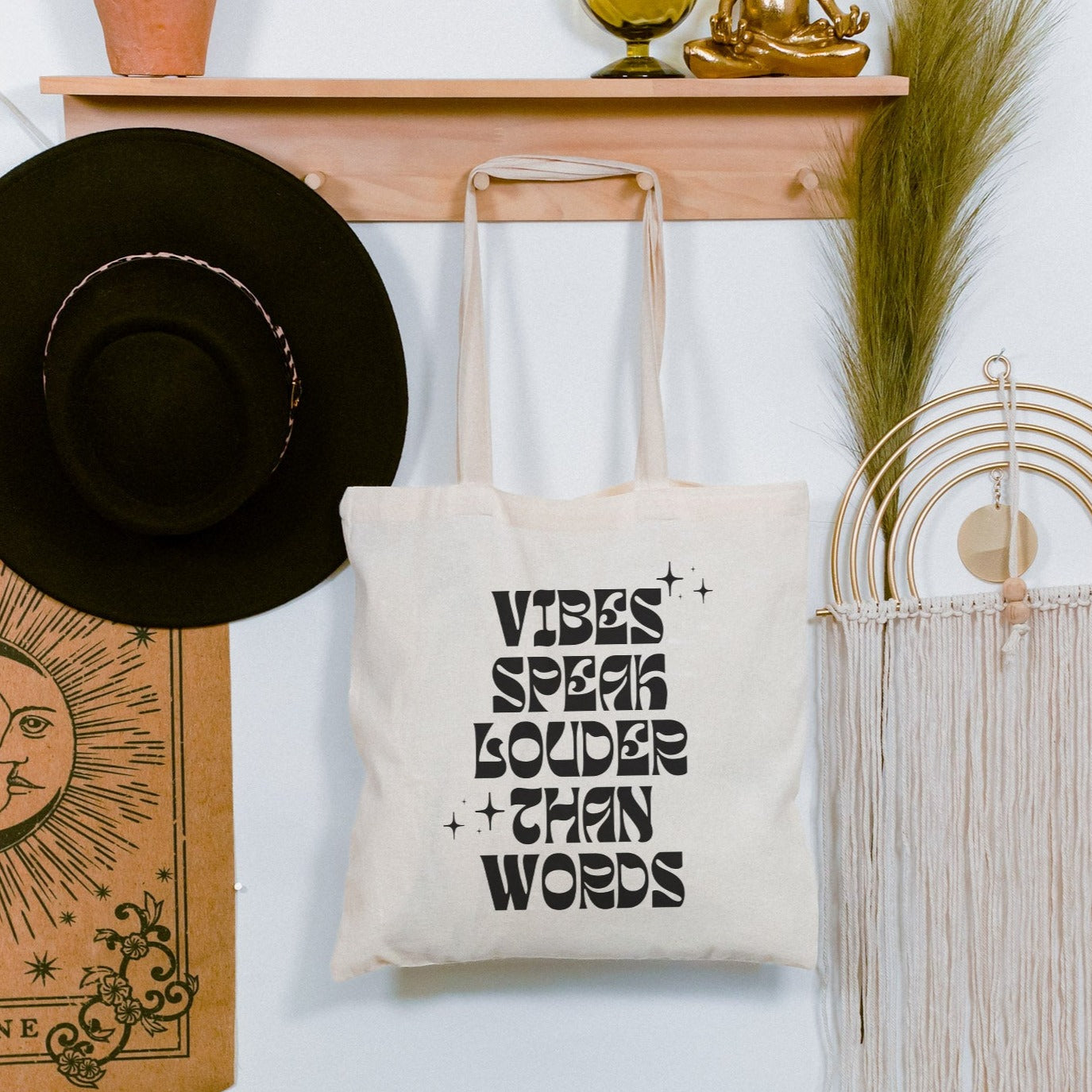 Vibes Speak Louder Than Words | Cotton Canvas Tote Bag