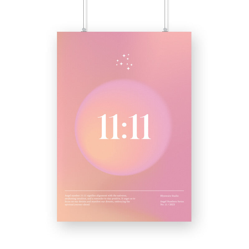 11:11 Angel Number Pink Poster