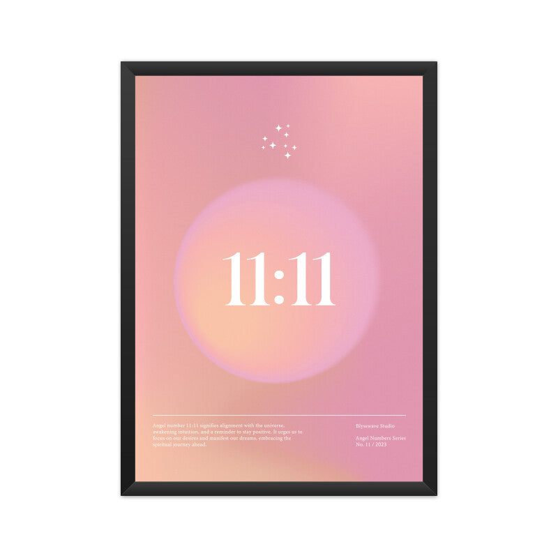 11:11 Angel Number Pink Poster