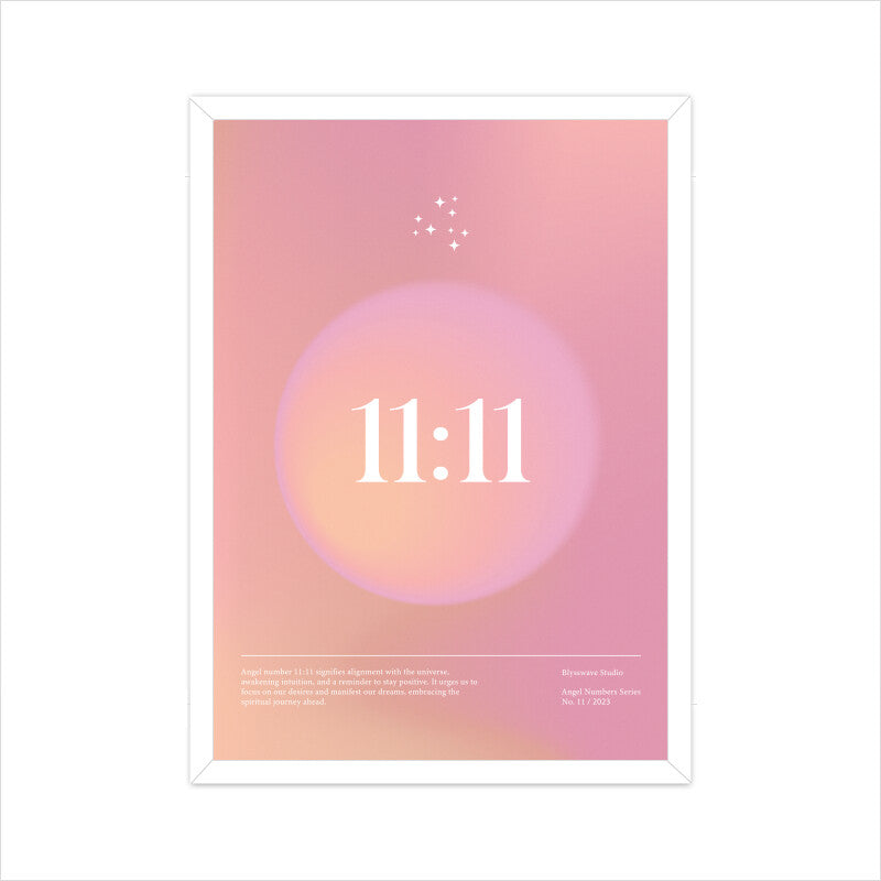 11:11 Angel Number Pink Poster