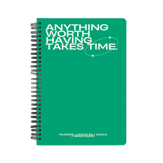It Takes Time Aesthetic Positive Quote Notebook