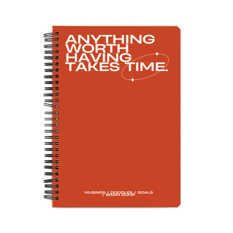 It Takes Time Aesthetic Notebook