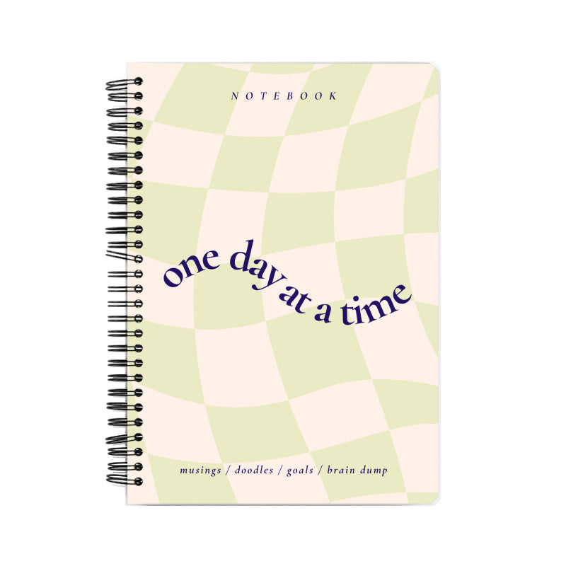 One Day At A Time Groovy Aesthetic Notebook